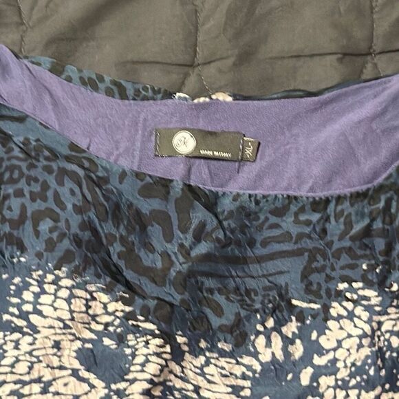 M Made in Italy silk blend animal print blouse art to wear XL - Picture 4 of 7